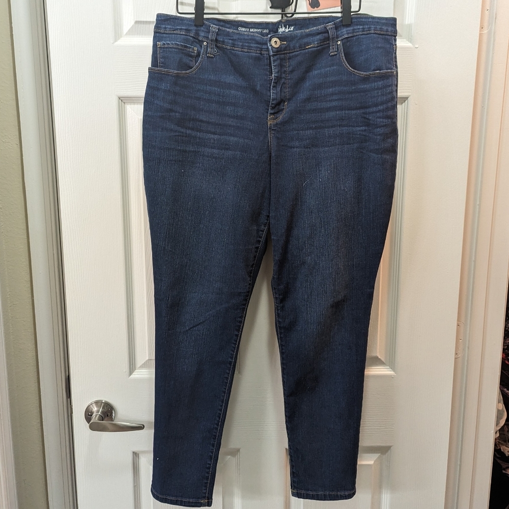 Style & Co dark wash skinny jeans 18W